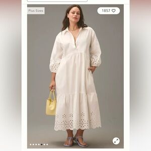Maeve Bettina Tiered Shirt Dress by Maeve: Eyelet Edition 2x